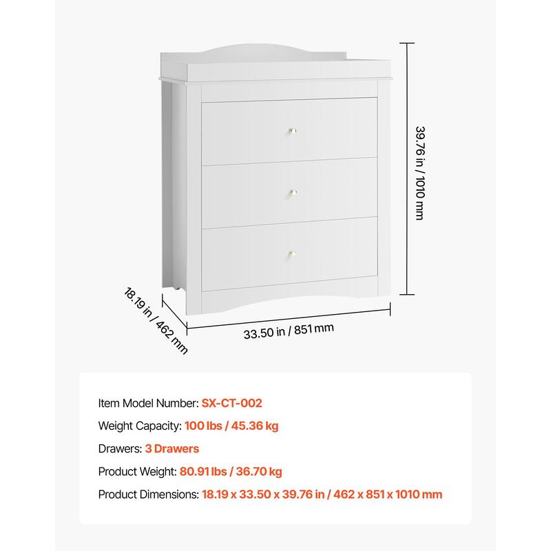 Changing Table Dresser, Baby D - Baby Nursery Organizer reseña y precio
