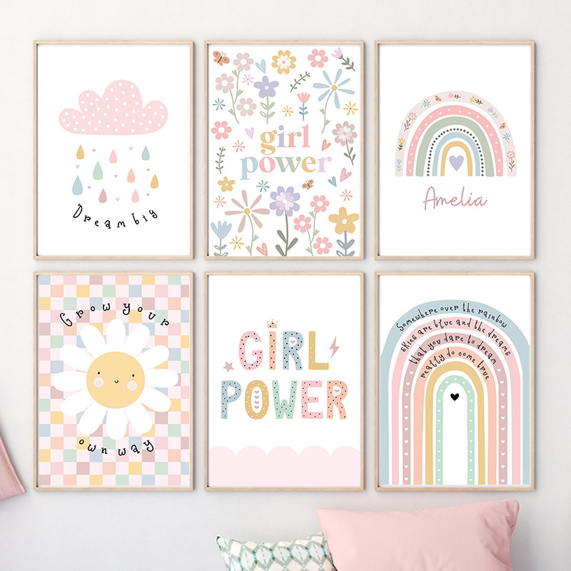 Sun Flower Rainbow Cloud Heart - Baby Nursery Modern reseña y precio