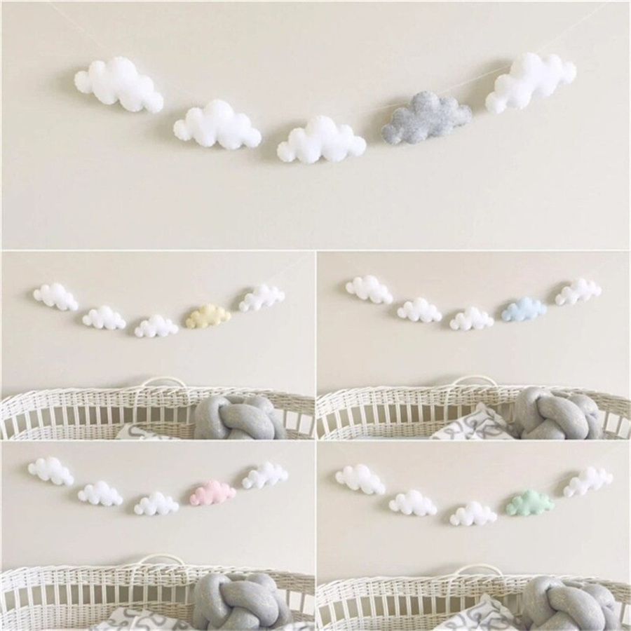 Nordic Felt Cloud Garlands Str - Baby Nursery Fabric reseña y precio
