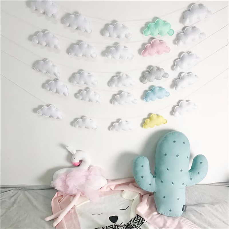 Nordic Felt Cloud Garlands Str - Baby Nursery Fabric reseña y precio