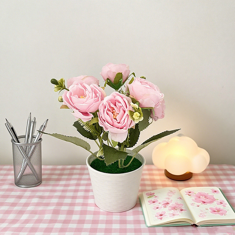 Artificial peony potted plant  - Baby Nursery Fabric reseña y precio