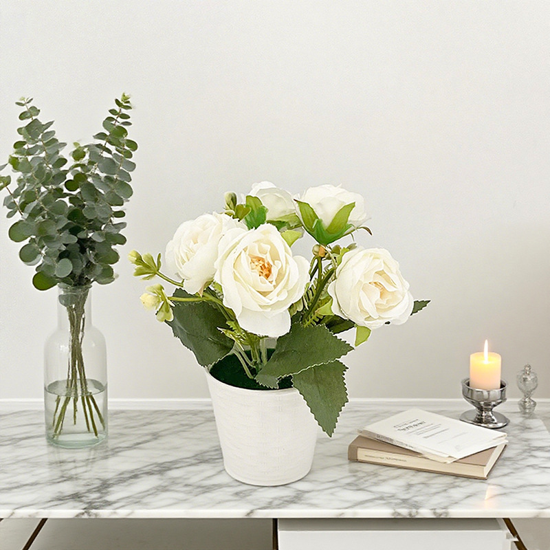 Artificial peony potted plant  - Baby Nursery Fabric reseña y precio