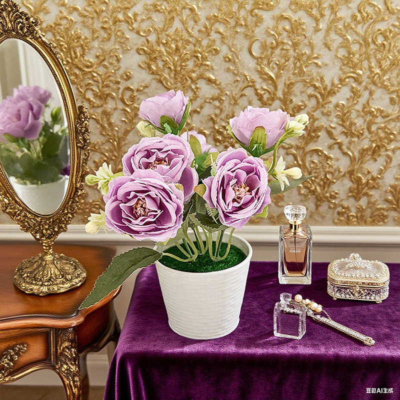 Artificial peony potted plant  - Baby Nursery Fabric reseña y precio